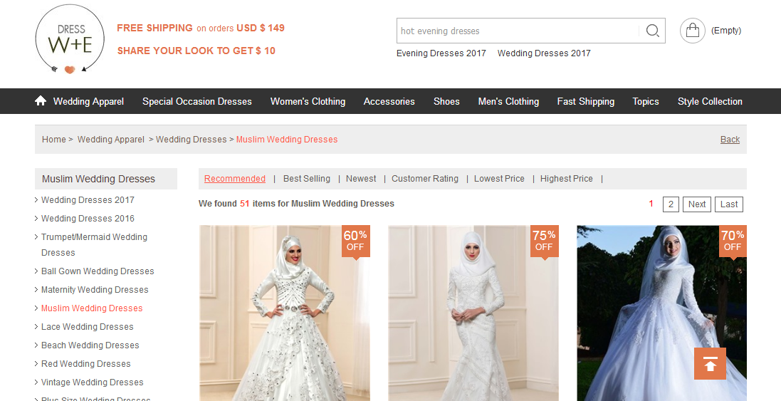 Islamische Brautkleider bei Dresswe